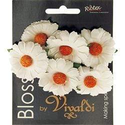 AussieSuperStore Art & Craft Essentials Daisy Flower with Leaf Daisy Flower with Leaf | Artificial Flower Party Decoration 9323823204600 FL19007